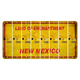 New Mexico Yellow Land of Enchantment Cut License Plate Strips (Set of 8) Wrecking Ball Crane