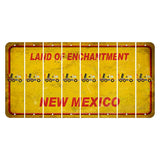 New Mexico Yellow Land of Enchantment Cut License Plate Strips (Set of 8) Cement Truck