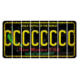 New Mexico Black Chile Cut License Plate Strips (Set of 8) C