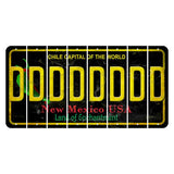 New Mexico Black Chile Cut License Plate Strips (Set of 8) D
