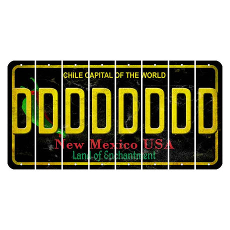 New Mexico Black Chile Cut License Plate Strips (Set of 8) D