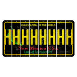 New Mexico Black Chile Cut License Plate Strips (Set of 8) H