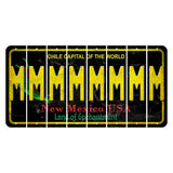 New Mexico Black Chile Cut License Plate Strips (Set of 8) M