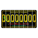 New Mexico Black Chile Cut License Plate Strips (Set of 8) Q