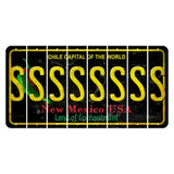 New Mexico Black Chile Cut License Plate Strips (Set of 8) S