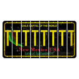 New Mexico Black Chile Cut License Plate Strips (Set of 8) T