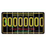 New Mexico Black Chile Cut License Plate Strips (Set of 8)