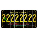 New Mexico Black Chile Cut License Plate Strips (Set of 8) 2