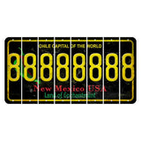 New Mexico Black Chile Cut License Plate Strips (Set of 8) 8