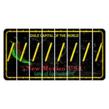 New Mexico Black Chile Cut License Plate Strips (Set of 8) Forward Slash