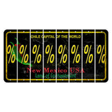 New Mexico Black Chile Cut License Plate Strips (Set of 8) Percent Sign