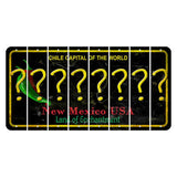 New Mexico Black Chile Cut License Plate Strips (Set of 8) Question Mark
