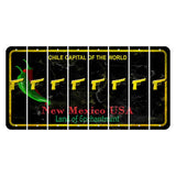 New Mexico Black Chile Cut License Plate Strips (Set of 8) Handgun