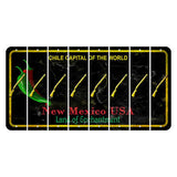 New Mexico Black Chile Cut License Plate Strips (Set of 8) Shotgun