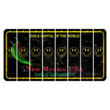 New Mexico Black Chile Cut License Plate Strips (Set of 8) Smiley Face