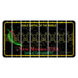 New Mexico Black Chile Cut License Plate Strips (Set of 8) Skull & Bones