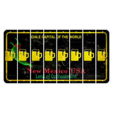 New Mexico Black Chile Cut License Plate Strips (Set of 8) Beer Mug