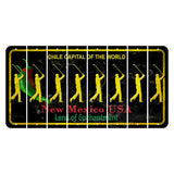 New Mexico Black Chile Cut License Plate Strips (Set of 8) Male Golfer