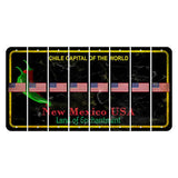 New Mexico Black Chile Cut License Plate Strips (Set of 8) American Flag