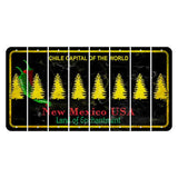 New Mexico Black Chile Cut License Plate Strips (Set of 8) Pine Tree