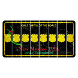New Mexico Black Chile Cut License Plate Strips (Set of 8) Police Badge