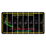New Mexico Black Chile Cut License Plate Strips (Set of 8) Witches Hat