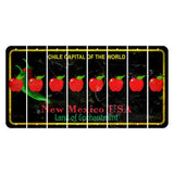 New Mexico Black Chile Cut License Plate Strips (Set of 8) Apple