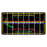 New Mexico Black Chile Cut License Plate Strips (Set of 8) LGBTQ Flag