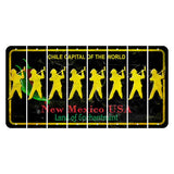 New Mexico Black Chile Cut License Plate Strips (Set of 8) Fireman with Axe