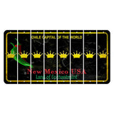 New Mexico Black Chile Cut License Plate Strips (Set of 8) Crown