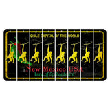 New Mexico Black Chile Cut License Plate Strips (Set of 8) Monkey