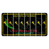 New Mexico Black Chile Cut License Plate Strips (Set of 8) Skier