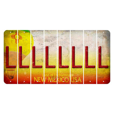 New Mexico Hot Air Balloon Cut License Plate Strips (Set of 8) L