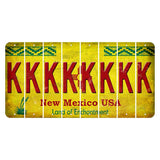 New Mexico USA Yellow Cut License Plate Strips (Set of 8) K