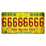 New Mexico USA Yellow Cut License Plate Strips (Set of 8) 6