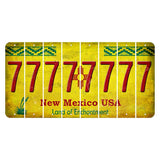 New Mexico USA Yellow Cut License Plate Strips (Set of 8) 7
