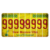 New Mexico USA Yellow Cut License Plate Strips (Set of 8) 9