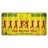 New Mexico USA Yellow Cut License Plate Strips (Set of 8) Male Golfer