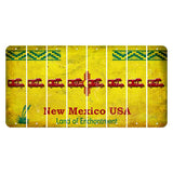 New Mexico USA Yellow Cut License Plate Strips (Set of 8) Camper