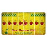 New Mexico USA Yellow Cut License Plate Strips (Set of 8) Coffee Mug