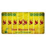 New Mexico USA Yellow Cut License Plate Strips (Set of 8) Dove