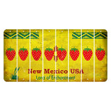 New Mexico USA Yellow Cut License Plate Strips (Set of 8) Strawberry