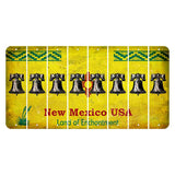 New Mexico USA Yellow Cut License Plate Strips (Set of 8) Liberty Bell