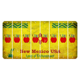 New Mexico USA Yellow Cut License Plate Strips (Set of 8) Teacher Apple