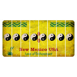 New Mexico USA Yellow Cut License Plate Strips (Set of 8) Yin Yang