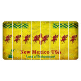 New Mexico USA Yellow Cut License Plate Strips (Set of 8) Fairy