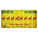 New Mexico USA Yellow Cut License Plate Strips (Set of 8) Doe