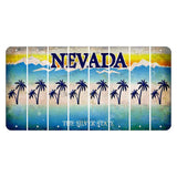 Nevada Silver State Cut License Plate Strips (Set of 8) Palm Trees