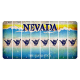 Nevada Silver State Cut License Plate Strips (Set of 8) Hang Loose