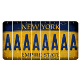 New York Yellow Empire State Cut License Plate Strips (Set of 8) A